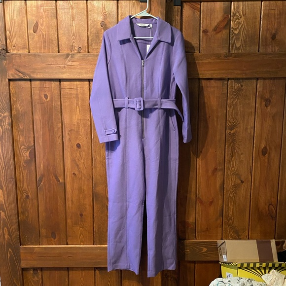 & Other Stories Purple Belted Jumpsuit - Picture 1 of 6